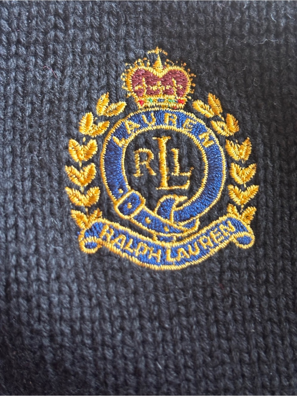 Lauren by Ralph Lauren Black Zip up Hoodie Sweater with Gold Crest 1X - Picture 9 of 10